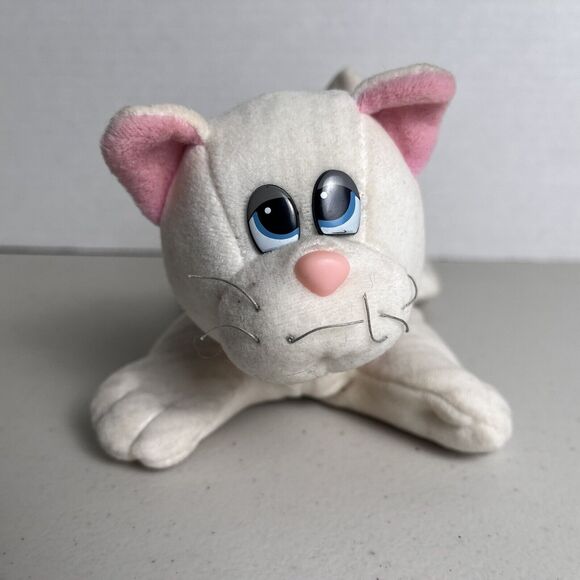 Vintage Pound Puppy Purries Kitty Cat White with Gray Stripes Tabby Plush 7" - Picture 6 of 13